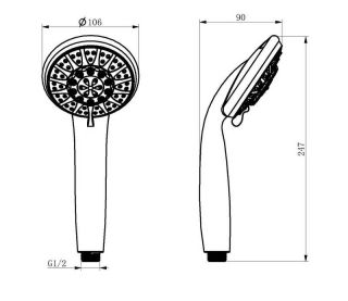 Душевая лейка DQ хром DC1101101